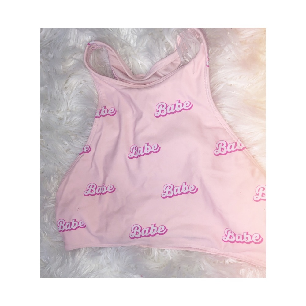 Barbie Babe💕✨ small cropped racerback swim top